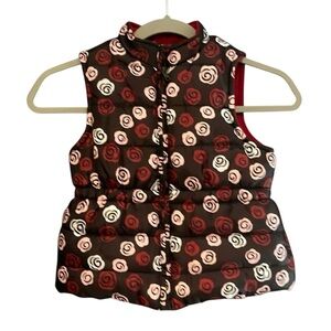 Gymboree puffer vest floral design est 2010 Small (5-6) #10102